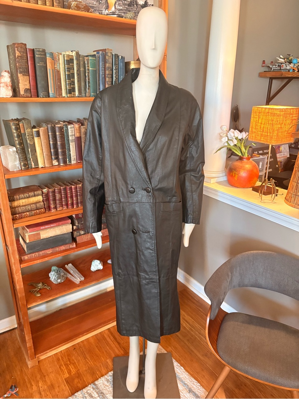 Vintage Direct Action New York (D.A.N.Y.) Black Leather Long Coat